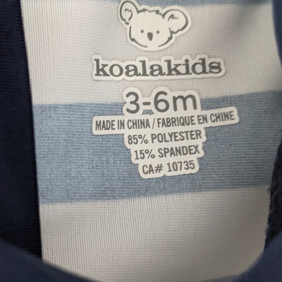 Navy blue and white striped crab print rash guard - Picture 3 of 3